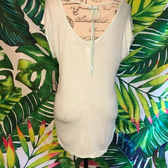 NWT $30 GAIAM Women’s Small Loose Fit Oversize Open Back Summer Athleisure Tee - Picture 5 of 6